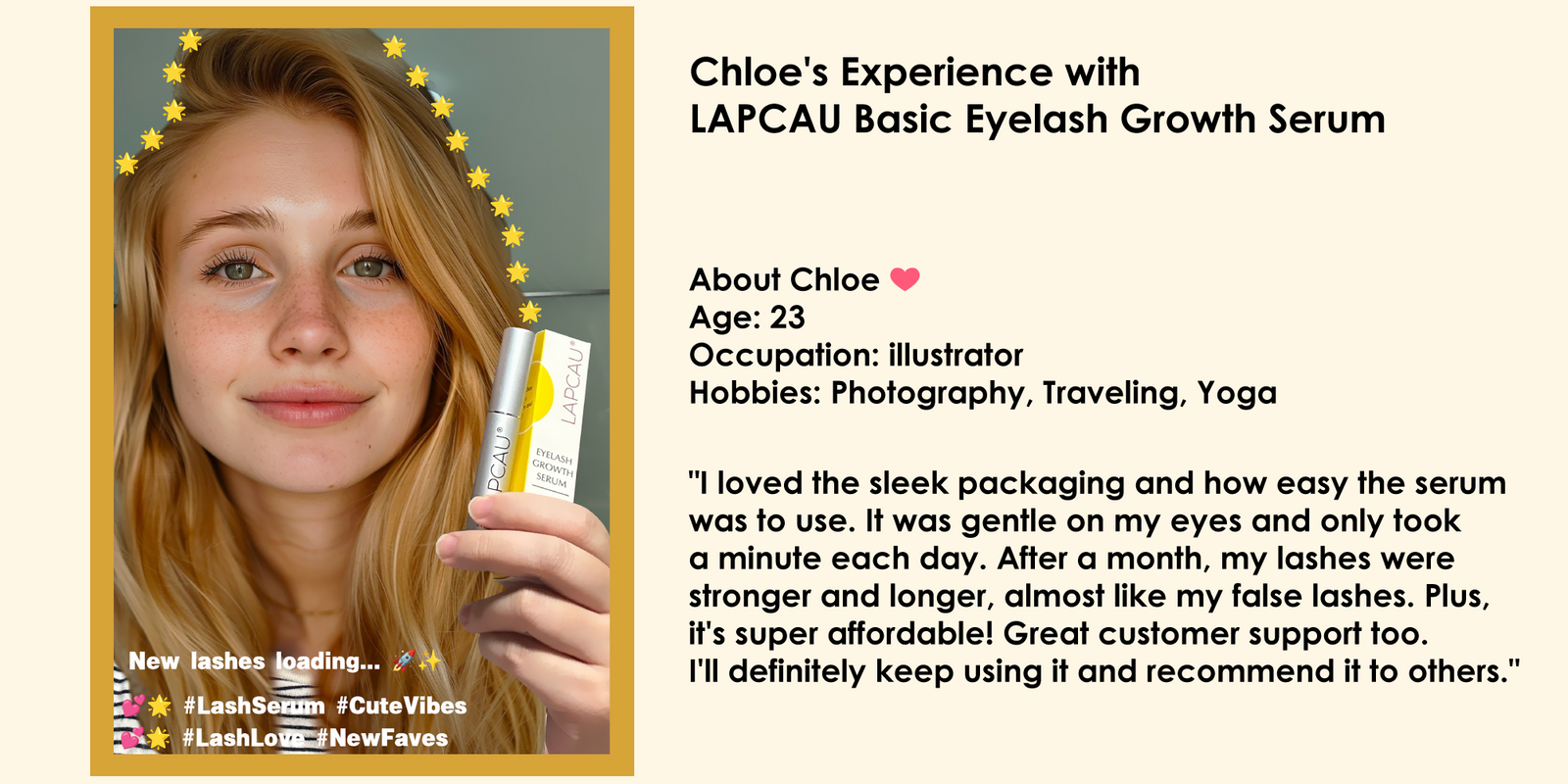 Chloe's Experience with LAPCAU Basic Eyelash Growth Serum